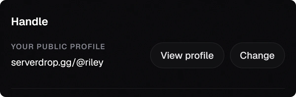 O campo de nome de usuário no editor de perfil.